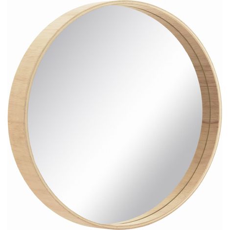 Specchio rotondo scandinavo in legno 50 cm naturale BD art
