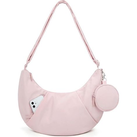 Sac bandoulière léger en forme de croissant pour femme avec ajustable, style hobo décontracté (1/5)