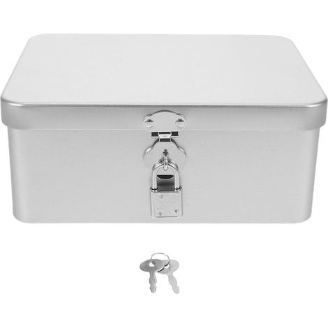 Boîte À Bijoux Rétro En Fer Blanc Avec Serrure Et Clé Boîte De Rangement À Clé Pour Bureau Et Maison Coffret Métallique Vintage Pour Bijoux Souvenirs Et Petits Objets (1/5)