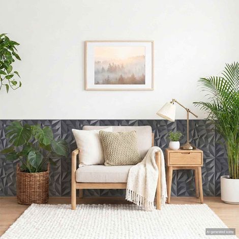 vidaXL Paneles de pared 48 uds. 50 x 50 cm Gris Amatista Espuma XPS (1/5)