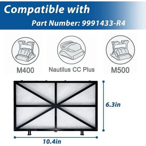 Cartouche Filtre Rechange - Pour Nettoyeur Piscine Dolphin M200 M400 M500 Nautilus CC Plus - 9991433-R4 - 2 Pièces (1/4)