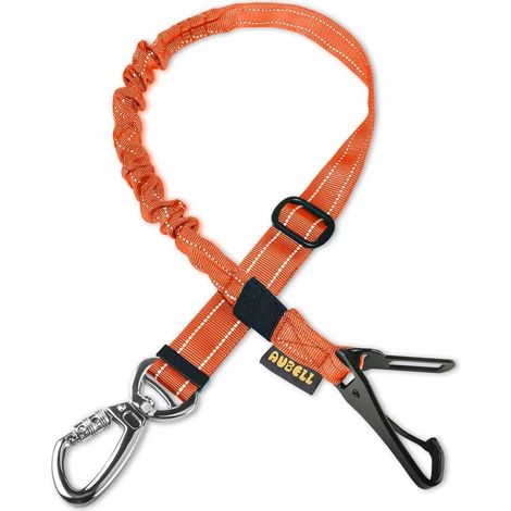 Hundesicherheitsgurt Auto mit Bungee-Stoßdämpfer und 360° Karabiner, orange (1/5)