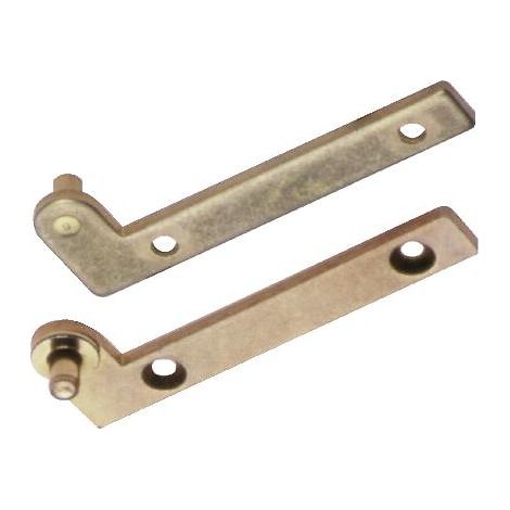Pivots coudés avec petits côtés - acier laitonné longueur 70 mm - pour porte droite - ETABLISSEMENT ROBERT LUDMANN