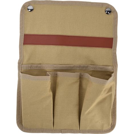 Sac de rangement suspendu, portable, léger et multifonctionnel, pour accoudoir de chaise, idéal pour le camping et les pique-niques en plein air (kaki). (1/5)