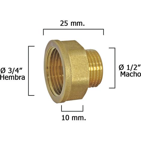 Prolunga esagonale Riduzione lucida 1/2 maschio - 3/4 femmina x M10