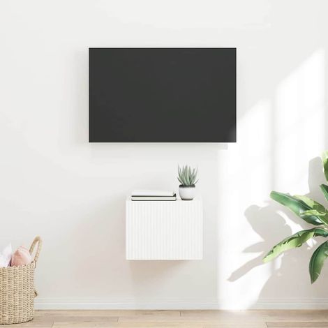 Meuble TV mural Blanc 60 x 31 x 29.5 cm Bois d'ingénierie vidaXL (1/5)