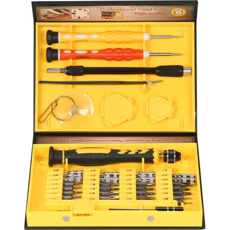 Kit de réparation 38 en 1 pour téléphone portable et ordinateur portable, tournevis de précision Torx, Allen, plat et cruciforme, outils de télécommunication multifonctions (1/4)