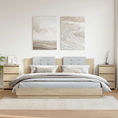 Nachttische 2 Stk. Sonoma-Eiche 40x35x62,5 cm Holzwerkstoff