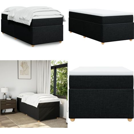 Boxspringbett mit Matratze Schwarz 100x200 cm Stoff - Boxspringbett - Doppelbett - Bettgestell - Schlafzimmermöbel - Matratze - Home & Living (1/5)