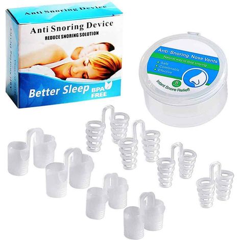 Dilatateur Nasal - Clip Respiratoire en Silicone Souple - Pour Réduction du Ronflement - Usage Domestique et Voyage - 8 Pièces (1/5)