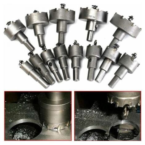 Lochsägen-Set 13-teilig, Lochsägenbohrer, 16mm-53mm Edelstahl Lochsägenbohrer Wolframkarbid TCT Metallbohrer Eisenwaren Werkzeuge Karbidfräser (1/5)