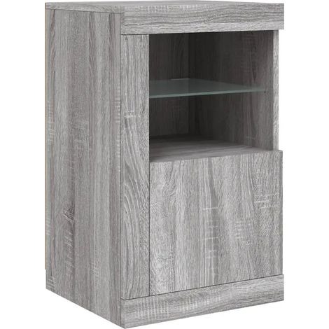 Mueble auxiliar moderno con iluminación LED práctico espacio de almacenamiento 41 x 37 x 67 cm madera de ingeniería Sonoma gris 020049372 (1/5)