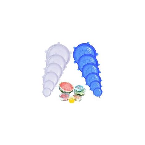 12 Pièces Couvercles en Silicone, Couvercle Extensibles en Silicone Sans BPA, Couvercle Universel de 6 Tailles Differentes pour Micro-ondes/le Four/le Frigo/le Lave-Vaisselle (1/5)