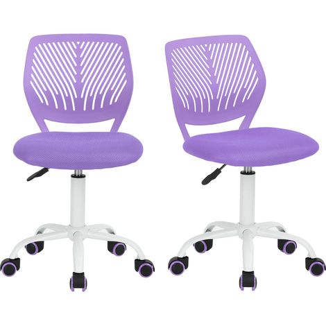 2pcs Colourful Chair, Siège D'ordinateur Moderne et Réglable, Chaise de Bureau sans Accoudoir et Pivotante, Chaise de Bureau pour Enfants, Salle D'étude, Chaise de Travail, Violet (1/5)