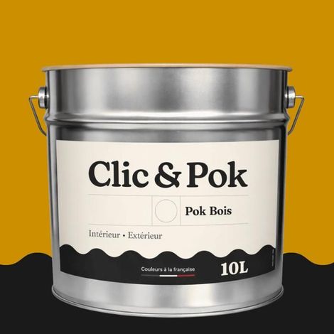 Peinture Bois Extérieur – POK BOIS - 10L - RAL 1005 - Jaune miel- Résistante aux intempéries - Ne s'écaille pas