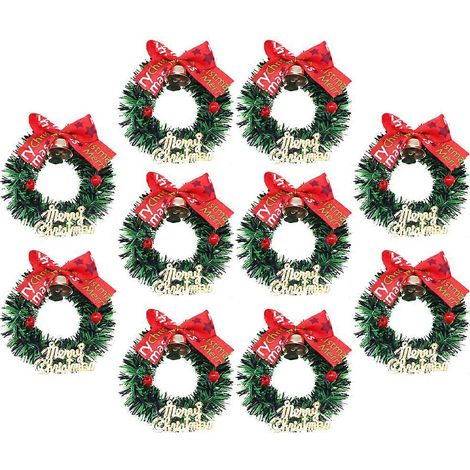 Mini couronnes de Noël décoratives pour les fêtes et réunions de famille (30 pièces) - Décoration verte (1/5)