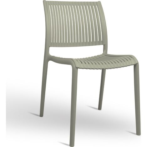 Sedia Aurora da esterno in plastica colore verde opaco modello comfort