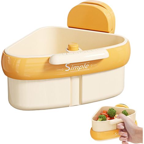 pezzi di filtro angolare con ventosa, organizer salvaspazio per lavello per rifiuti alimentari e strofinacci, portafiltro multifunzione per uso in cucina in appartamento, casa (giallo + verde) (1/4)