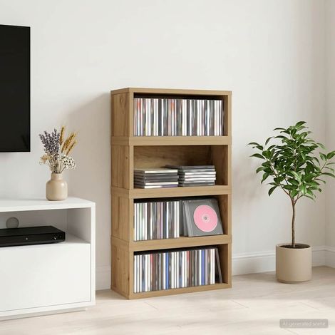 vidaXL CD Storage Rack 4 pcs Artisan Oak 40 x 17 x 17 cm (1/5)