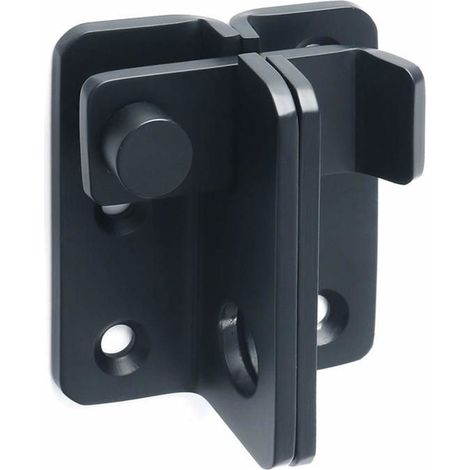 Verrou coulissant de portail – Acier inox noir – Loquet à bascule – Pour fenêtre, placard, jardin (1/3)