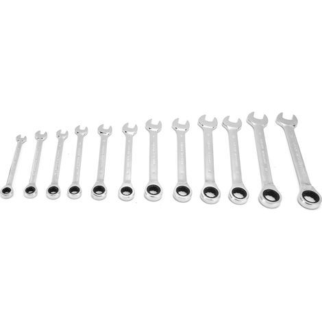 Kit de clés à cliquet 12 pièces, combinaison métrique en acier au Chrome Vanadium 819mm avec sac de rangement à tête fixe (1/5)