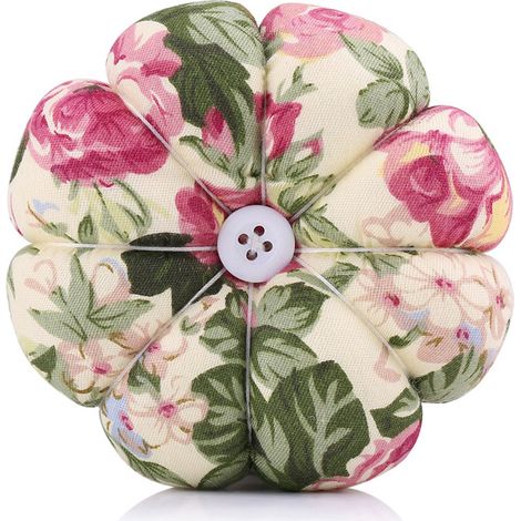 Coussin à épingles citrouille avec bracelet élastique ajustable, accessoire de couture pratique en tissu rembourré pour maintenir les aiguilles, diamètre 10cm (1/4)