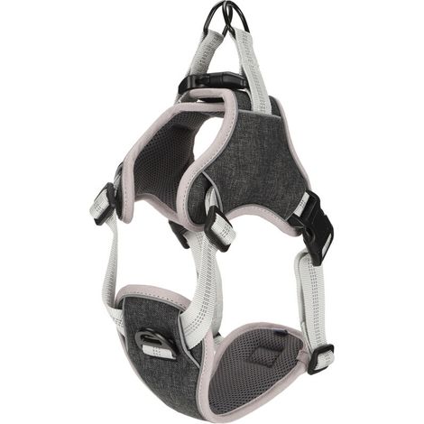 Jeffergarden Harnais réfléchissant anti-perte pour chien - Ajustable et confortable pour chiens moyens et grands - Taille L - Noir (1/5)