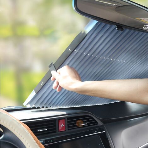 Parasol retráctil plegable para parabrisas de coche, pantalla reflectante UV para verano, 70x160cm/27,56x63in (1/4)