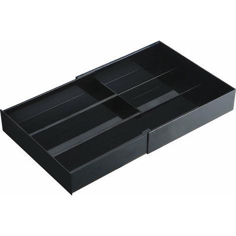 Organizador de cubiertos extensible Yamazaki Tower negro 24,6-45 cm