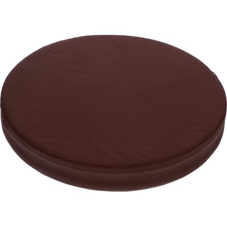 Coussin de Chaise Rond Marron en Cuir PU, Assise Confortable (1/5)