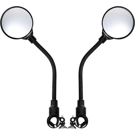 2er-Pack Fahrradspiegel – verstellbarer, um 360° drehbarer Acryl-Rückspiegel – stoßfest – Weitwinkel – einfach zu montierender Gummiriemen – 22 (1/5)
