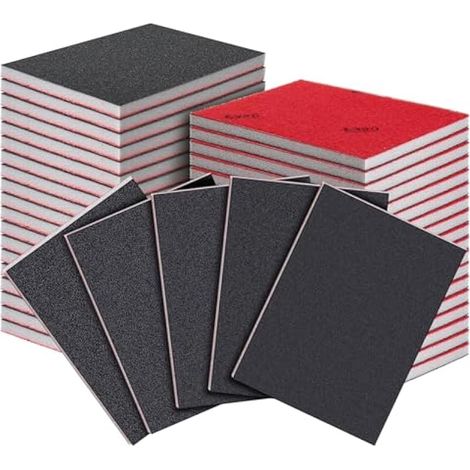 27 pièces lot de blocs de ponçage, grains 180-3000, éponges abrasives flexibles à sec et à eau pour ponçage et polissage fin du bois, plâtre, métal, peinture et carrosserie.