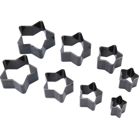 Ensemble de 8 matrices de perforation du cuir en forme d'étoile à cinq branches, poinçon creux en acier à haute teneur en carbone, outil de perforation du cuir à faire soi-même (1/5)