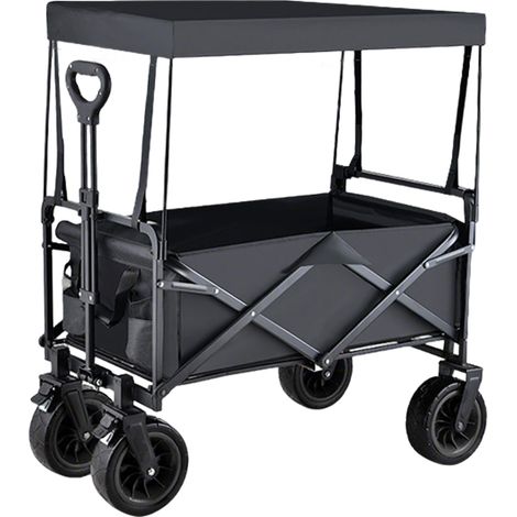 Chariot de transport pliable 8 pouces – Capacité 150L, support jusqu’à 200 kg – Roues larges pour terrains difficiles – Poignée ergonomique