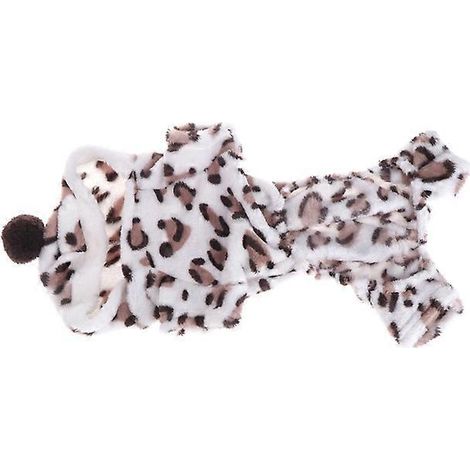 Sweat à capuche pour chien, pull pour chien, manteau, motif léopard mignon, pull chaud pour Halloween, vêtements chauds pour animaux de compagnie par temps froid - Taille M