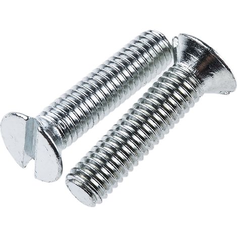 Vis à métaux RS PRO M6 à tête Fraisée fendue en Acier, 25mm ( Prix pour Sachet de 100 )
