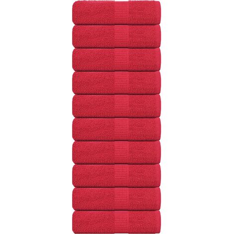 Gants de toilette FROGN, lot de 10, rouges, 30 x 30 cm, 360 g/m²