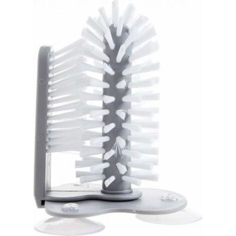 Brosse De Nettoyage Verre - Double Face Amovible - Base À Ventouse - Pour Bouteilles Et Verres Hauts - 1 Pièce (1/5)