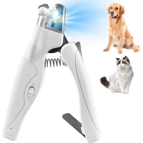 Coupe-ongles pour animaux avec lime à ongles lumineuse LED et protection anti-éclaboussures transparente (1/5)