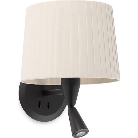 Faro SAMBA - Leselampe Wandleuchte Schwarz, E27