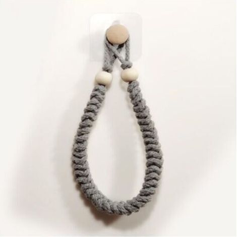 1 Stk. Handtuchhalter (Grau) aus Seil, Papierhalter, Badezimmer, Halterung für Toilettenpapierrolle, Handtuchhalter aus Holz aus Retro-Juteseil für Küche und Bad