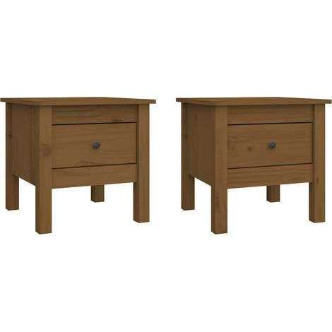 Maison Exclusive - Mesa auxiliar 2 uds madera maciza pino marrón (1/5)
