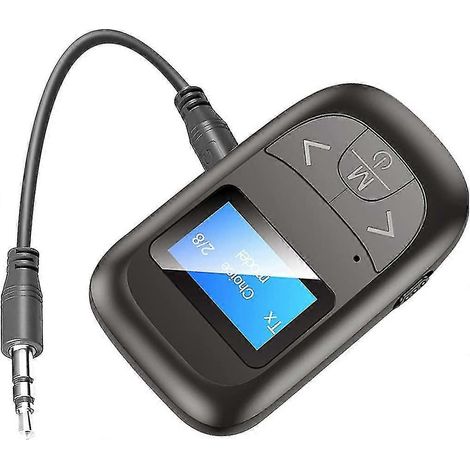 Émetteur et récepteur Bluetooth visibles. Adaptateur Bluetooth sans fil 3 en 1 avec écran, adaptateur audio Bluetooth 5.0 à faible latence pour TV, ordinateur et voiture. (1/5)