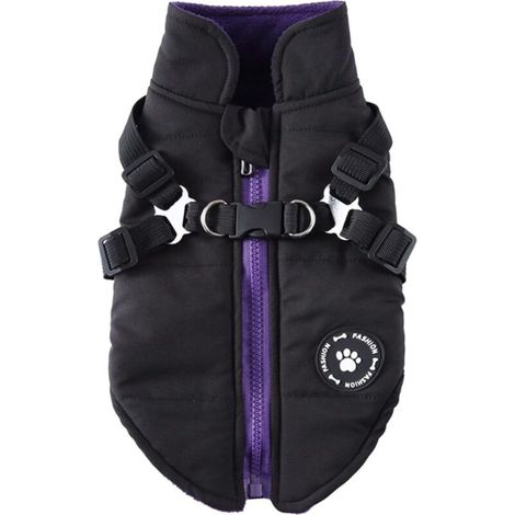 Doudoune imperméable et chaude/manteau pour chiot avec sangle de poitrine pour chiens de petite et moyenne taille (XL)