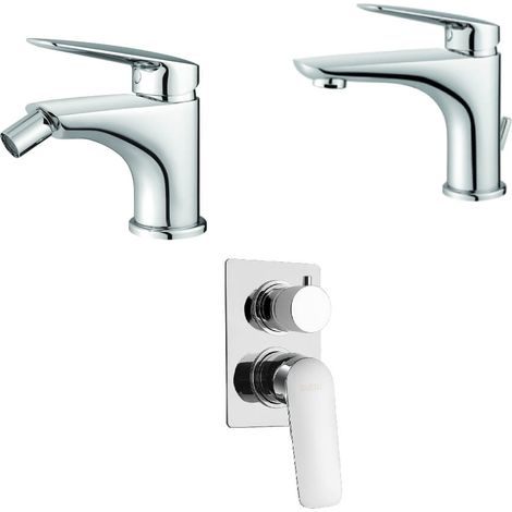 Set miscelatori Mamoli Penelope incasso doccia con deviatore due uscite lavabo e bidet piletta INCLUSA (1/4)