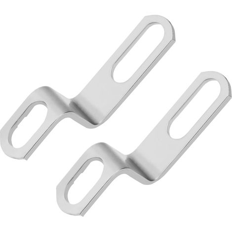 2pcs Raccord Tuyau d'échappement de Moto Support en Acier Inoxydable en Z Collier de Silencieux Argent (1/5)