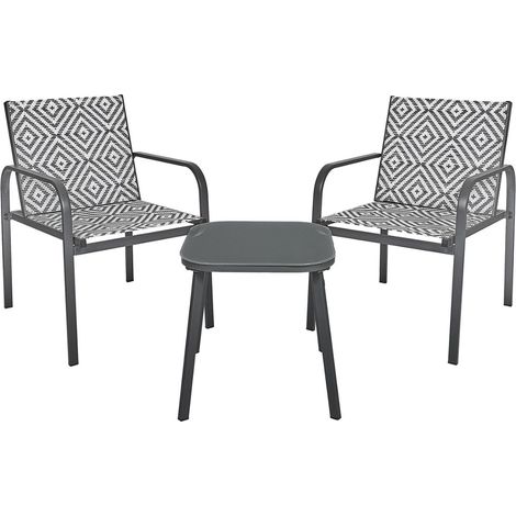 Salon de jardin en aluminium et texaline 2 places MEXICO (1/5)