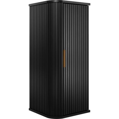Meuble demi colonne suspendu de salle de bain GLAMOUR NOIR 35 x 79 cm (1/5)