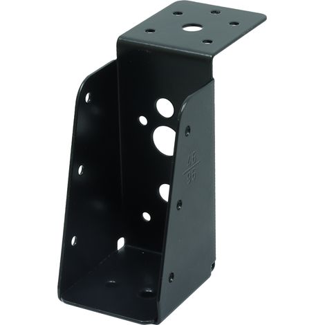 Wovar – Support de poteau en acier galvanisé noir pour poutres 4,5 x 9 cm – Finition peinture par poudrage – 18 trous de fixation pour montage sécurisé