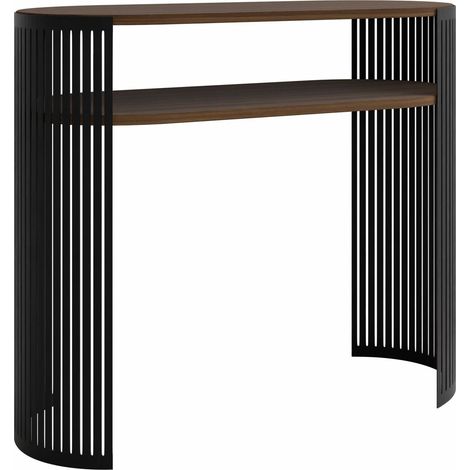 Console Civer, Noir + Noyer, 86x100x30cm (1/3)